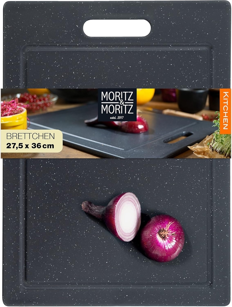 Moritz & Moritz Schneidebrett Schneidebrett Kunststoff 36 x 27,5 cm, Kunsstoff, (Granitoptik, 1-St), Schneidebrett Granitoptik mit Eingriffsöffnung und Saftrille Bild 1