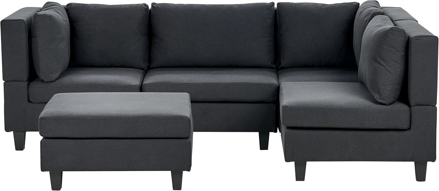 Ecksofa mit Ottomane UNSTAD Schwarz Bild 1