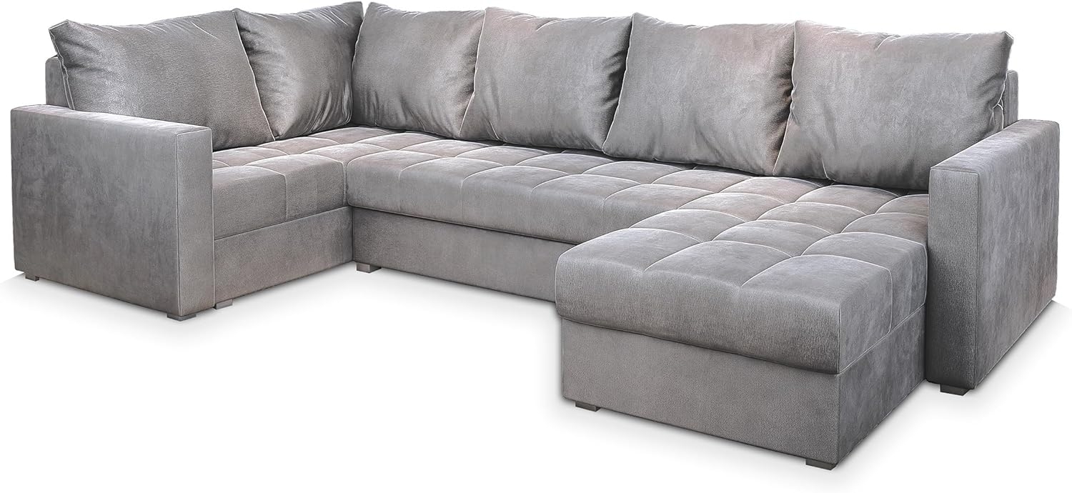 Masseno Ecksofa LORIVO mit Schlaffunktion U-Form, Sofa mit Bettkasten Bild 1