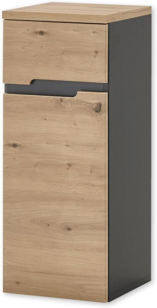 MEMPHIS Badezimmer Kommode schwebend in Artisan Eiche Optik, Grau - Badezimmerschrank Bad Schrank mit viel Stauraum - 30 x 74 x 31 cm (B/H/T) Bild 1