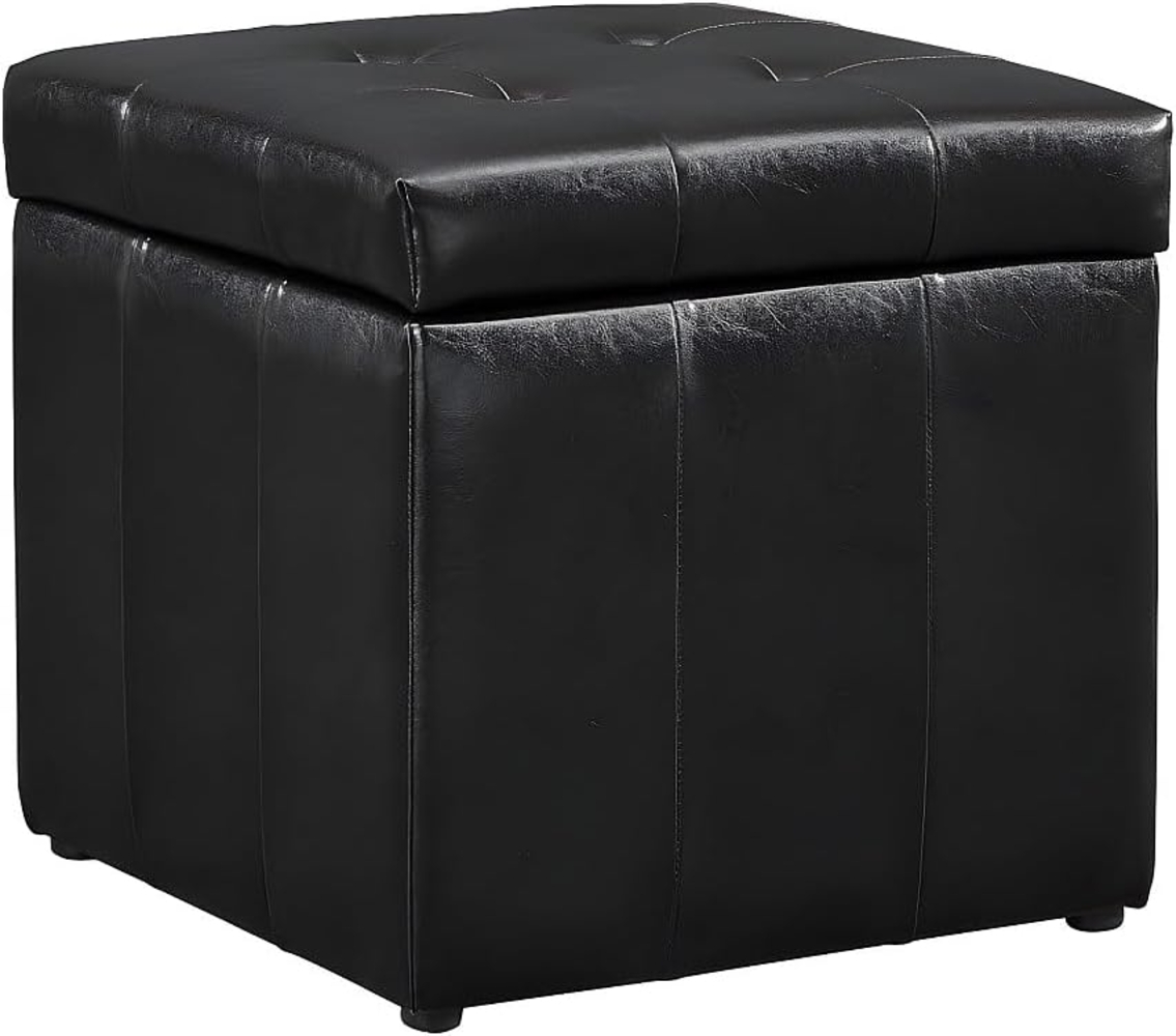 Vente-unique - Sitzhocker mit Stauraum - Kunstleder - Schwarz - SERAFINO Bild 1