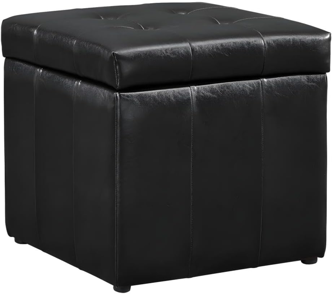 Vente-unique - Sitzhocker mit Stauraum - Kunstleder - Schwarz - SERAFINO Bild 1