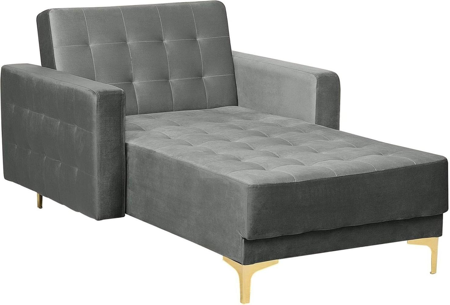 Chaiselongue Samtstoff grau ABERDEEN Bild 1