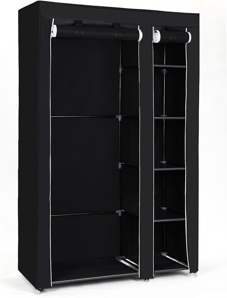 Songmics Stoffschrank, Kleiderschrank, Faltschrank, Campingschrank mit Kleiderstange, 110 x 175 x 45 cm, schwarz LSF007 Bild 1