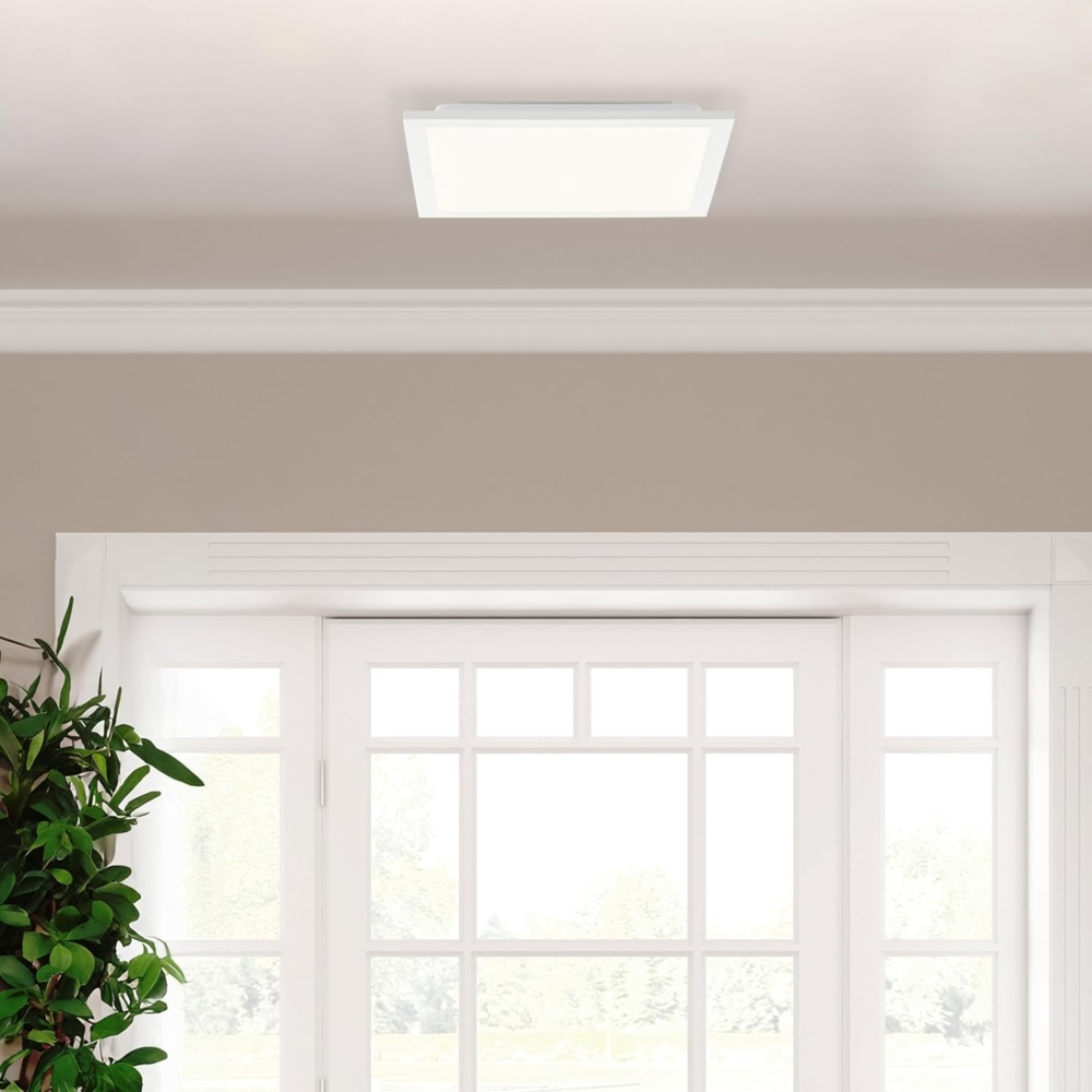 Lightbox LED Aufbaupaneel | 30x30 cm | dimmbares Wand- & Decken-Panel mit weißem Rahmen & Fernbedienung & CCT | warmweiße bis kaltweiße Lichtfarbe (3000-6500 K) | 1600 lm | aus Aluminium Bild 1