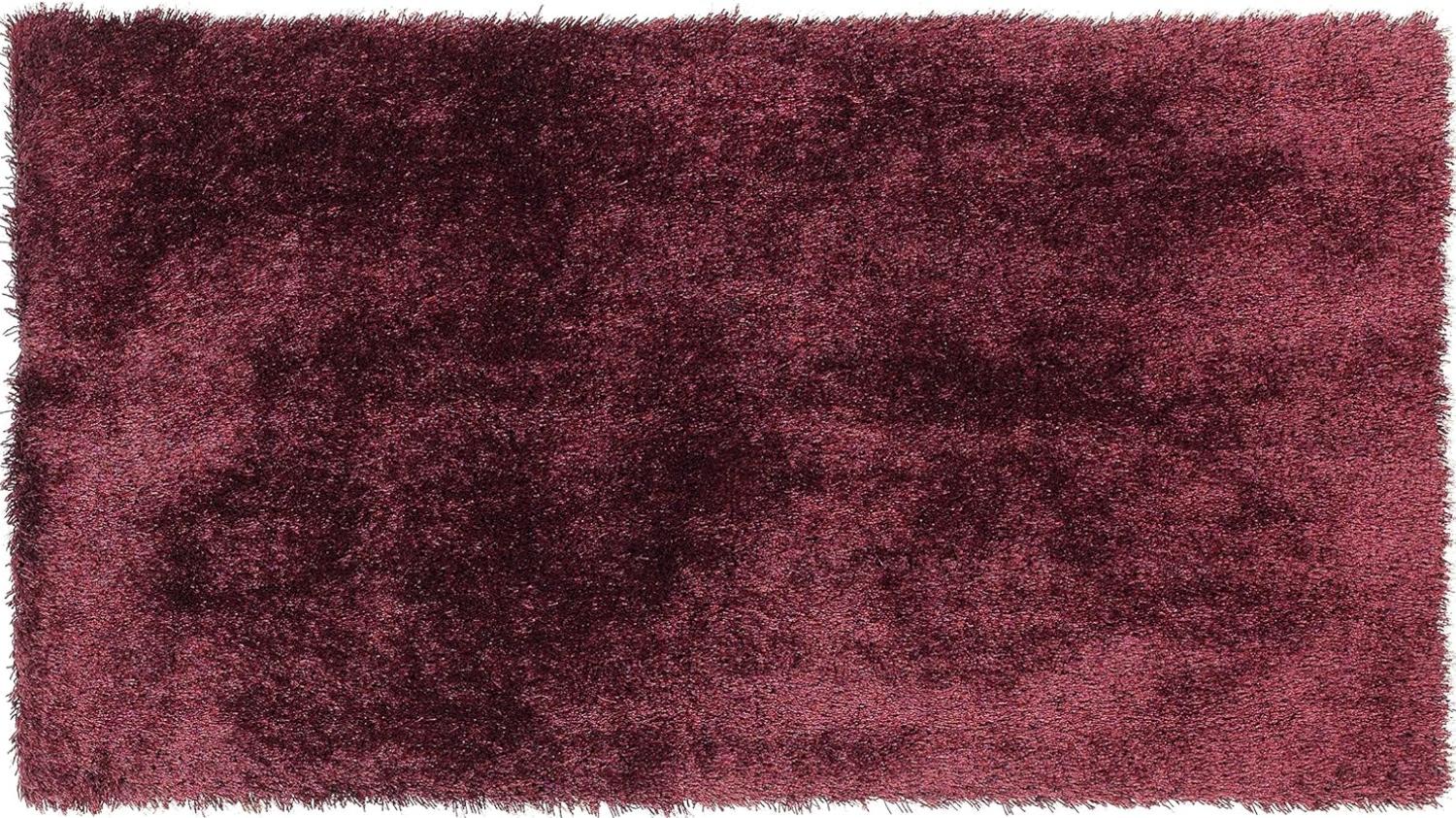 Teppich- Shaggy Hochflor Teppich ideal für alle Räume 170 x 110 cm, Aubergine Bild 1