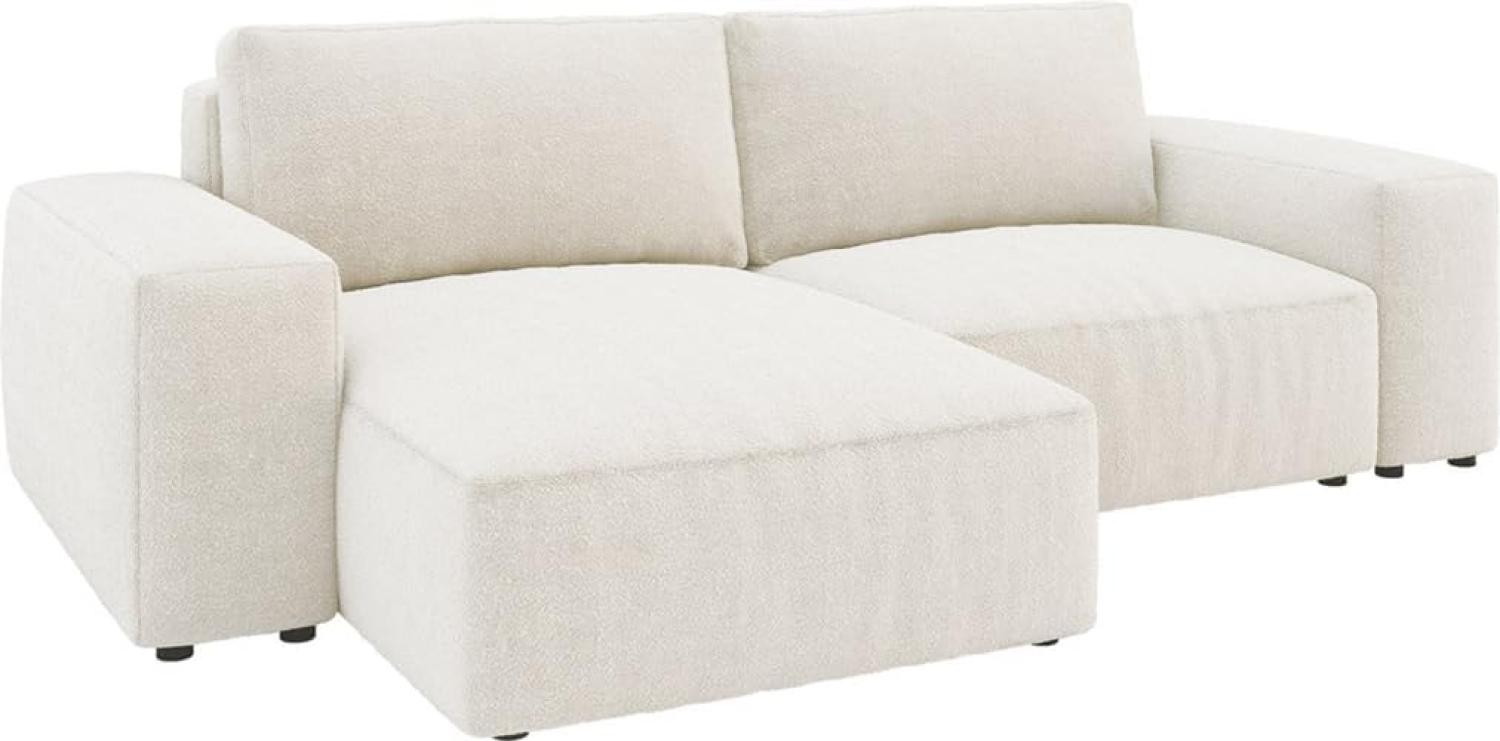 Ecksofa Lanzo XL 270x180 cm Bouclé Creme-Weiß Recamiere variabel Bild 1