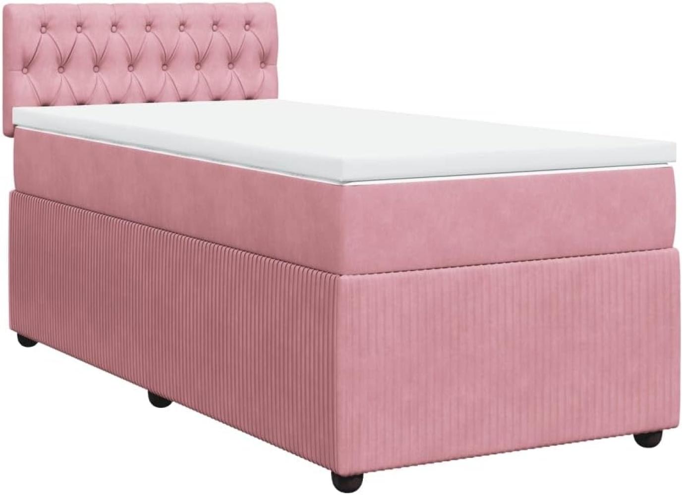 Boxspringbett mit Matratze Rosa 90x200 cm Samt 3289949 Bild 1