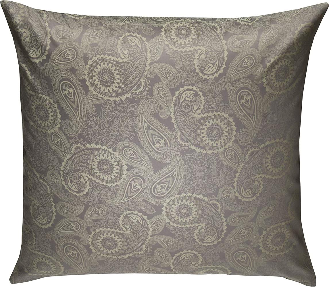 Bettwaesche-mit-Stil Mako-Satin Damast Paisley Bettwäsche "Davos" grün - grau Kissenbezug 40x40 cm Bild 1