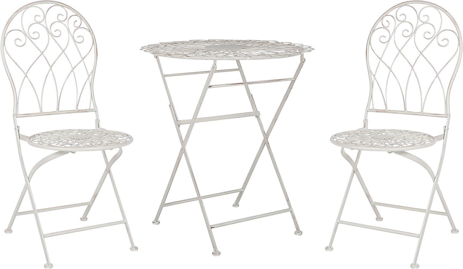 Bistro Set Metall Weiß STIFFE Bild 1