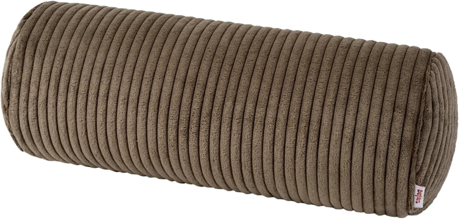 beties Nackenrollenbezug HYggelig No. 2, (1 Stück), Block-Cord XL Rollen-Bezug ca. 25x70 cm Hygge Style umbra-braun Bild 1
