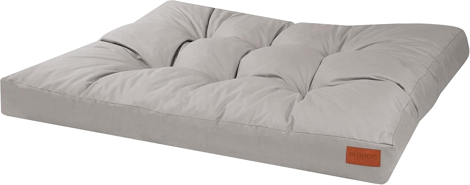 BedDog® BENNY Hundebett - komfortables dickes Kissen für Hunde und Katzen Oxford-Stoff, Hunde-Sofa, Hunde-Matte unifarben, moderne Hunde-Matratze LIGHT-GREY (hellgrau), (XXL) 111x89x10 cm Bild 1