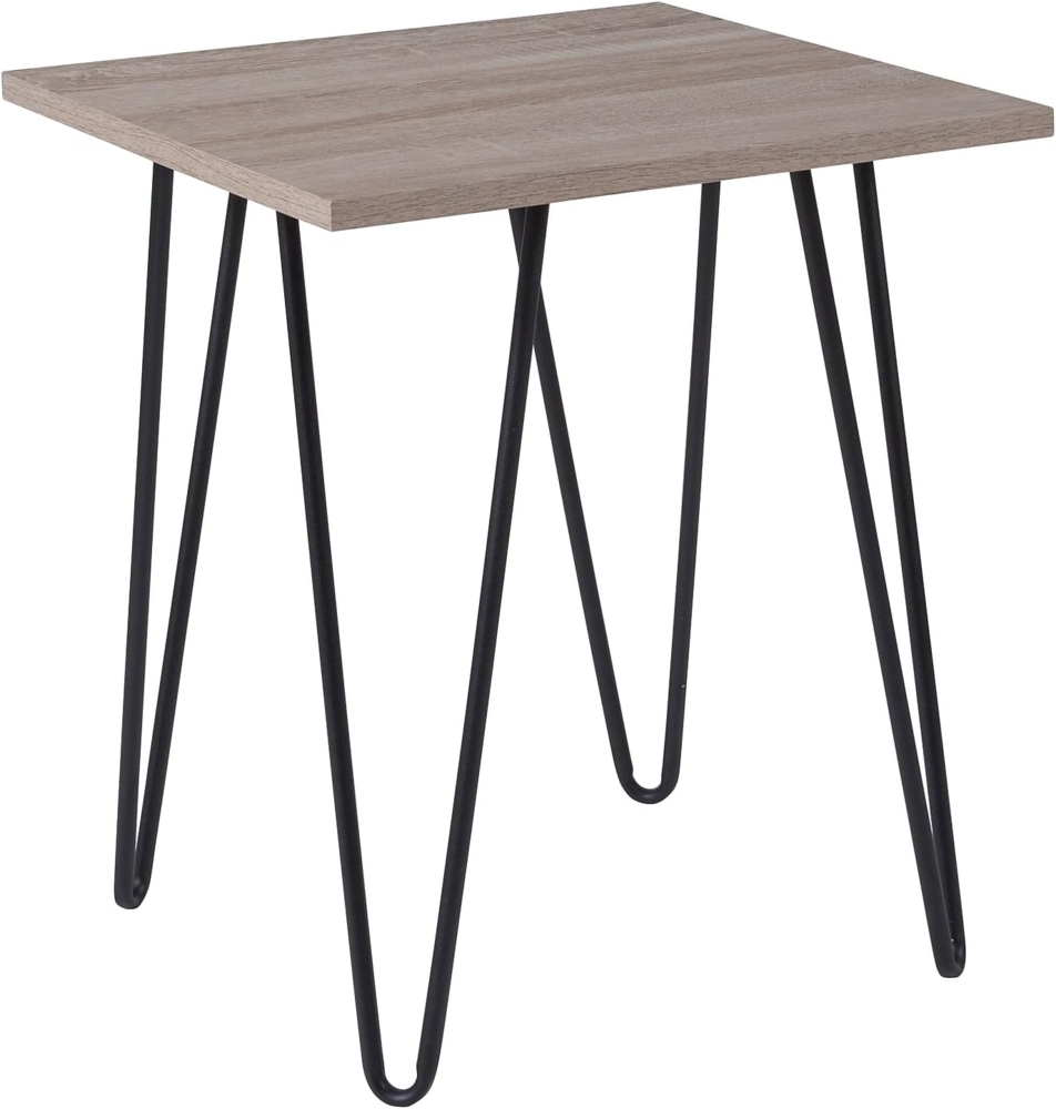 Flash Furniture Oak Park Collection Beistelltisch mit Holzmaserung und Metallbeinen, Treibholz Bild 1
