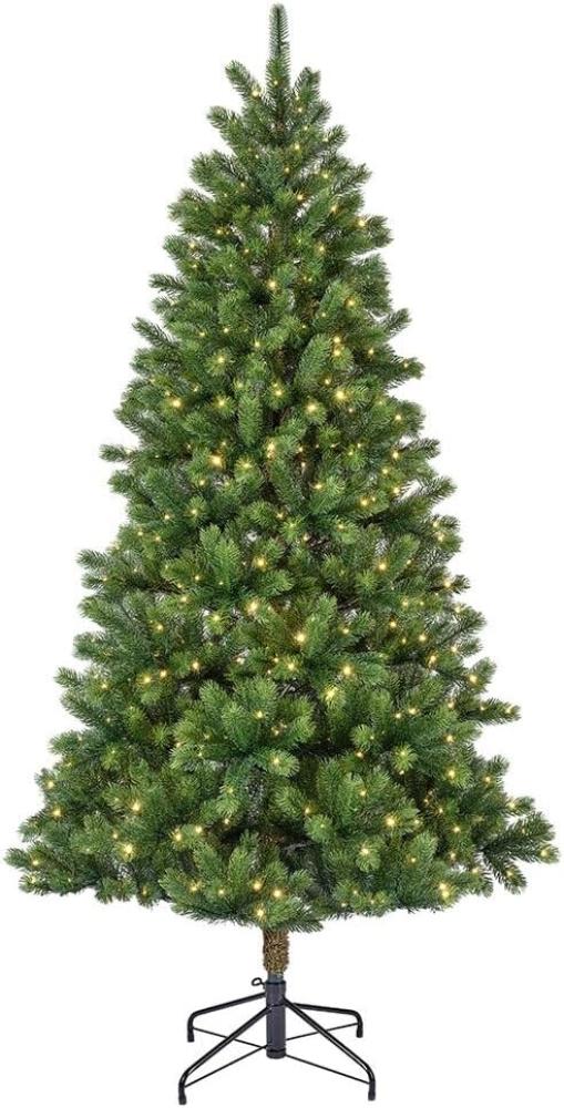 Weihnachtsbaum Künstlich Nordmanntanne Premium 180cm Naturgetreu m. Lichterkette Bild 1