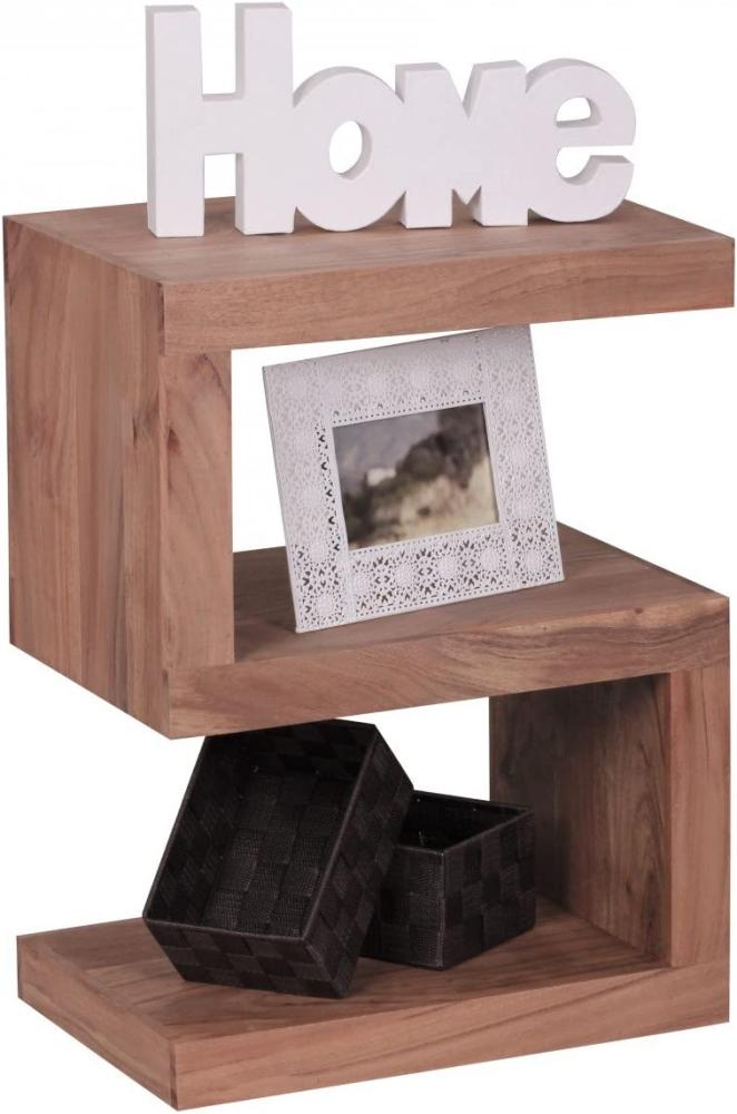 Wohnling Beistelltisch Massivholz S Cube 60cm hoch Akazie Bild 1