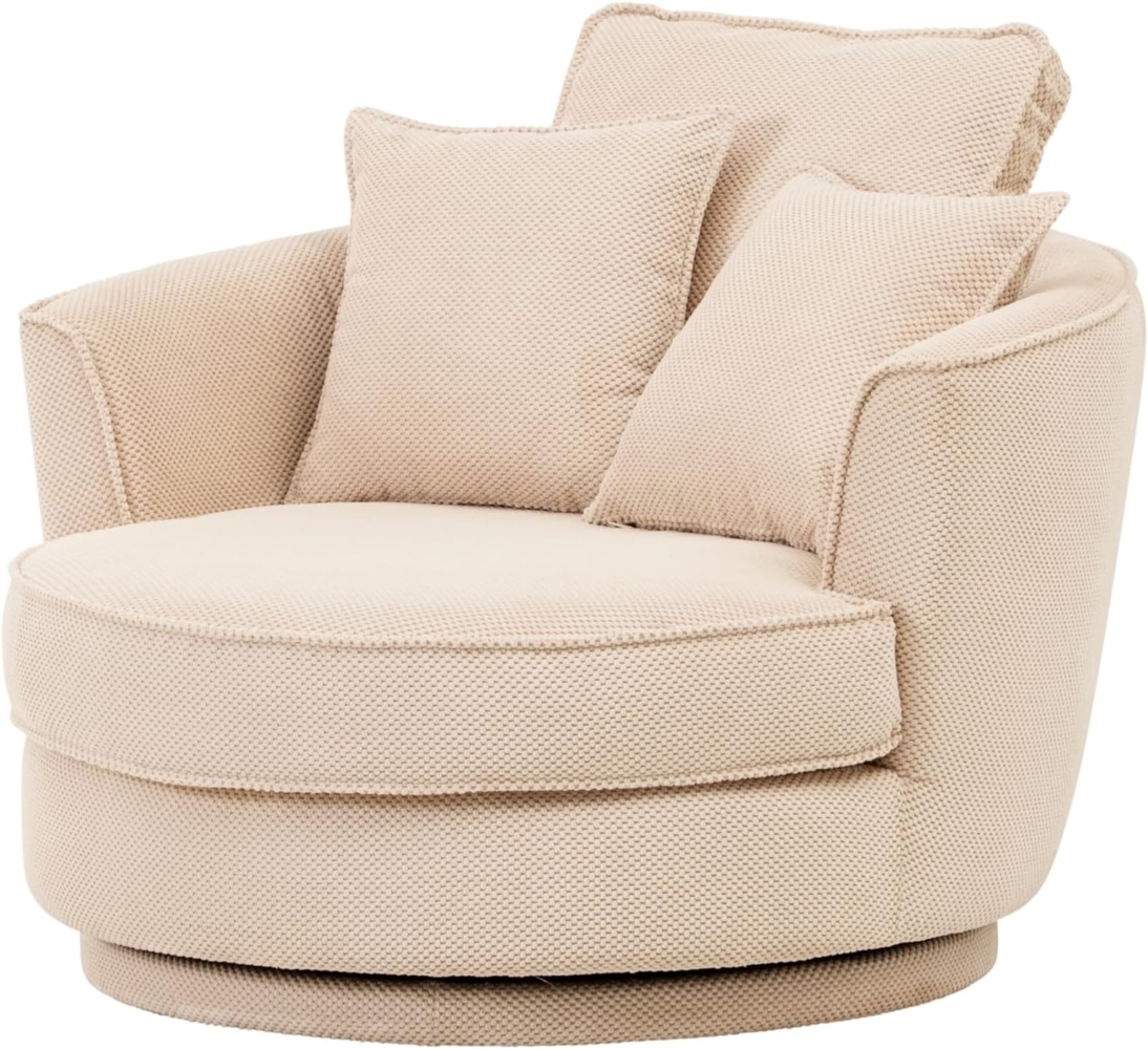 Sessel drehbar Comfy wollweiß Webvelours 120 cm Bild 1