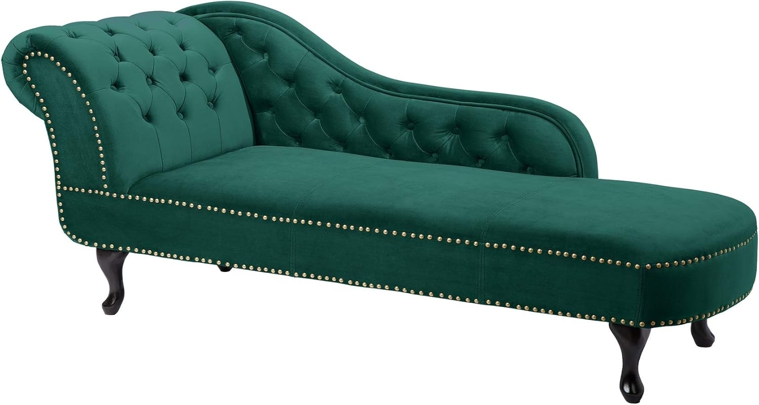 riess-ambiente Recamiere CHESTERFIELD 170cm smaragdgrün, 1 Teile, Wohnzimmer · Samt · Schlafzimmer · Barock Design Bild 1