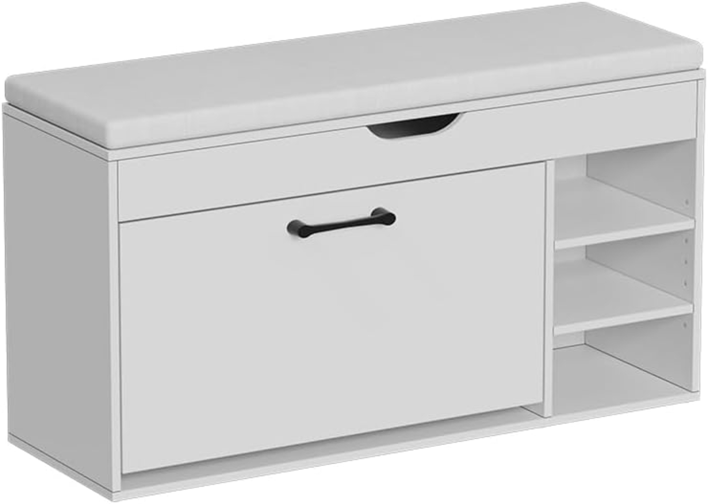 Schuhbank Solino Weiß 90 x 50 cm mit sitzfläche Vicco Bild 1