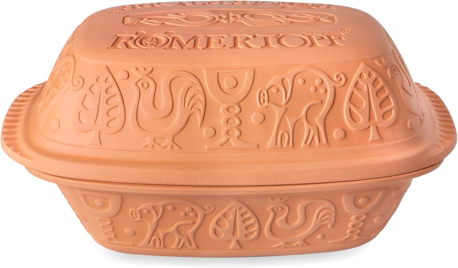 Römertopf Bräter Klassiker großer Keramik Dampfgarer aus Naturton für bis zu 6 Personen 4 Liter Bild 1