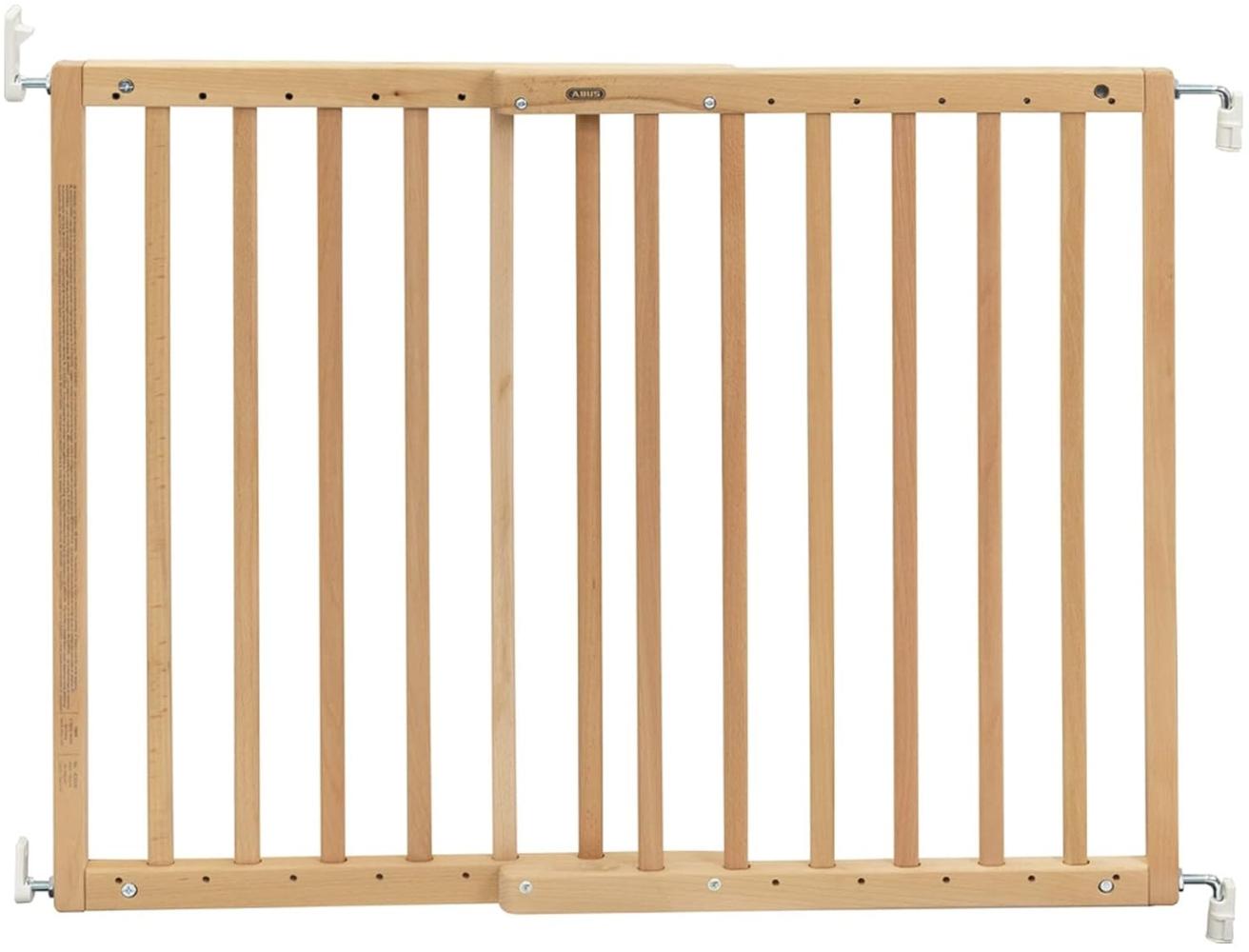 ABUS Treppenschutzgitter/Türschutzgitter für Kinder und Babys - JC9220 NIC - 63 bis 103,5 cm breit - aus unbehandeltem Buchenholz Bild 1