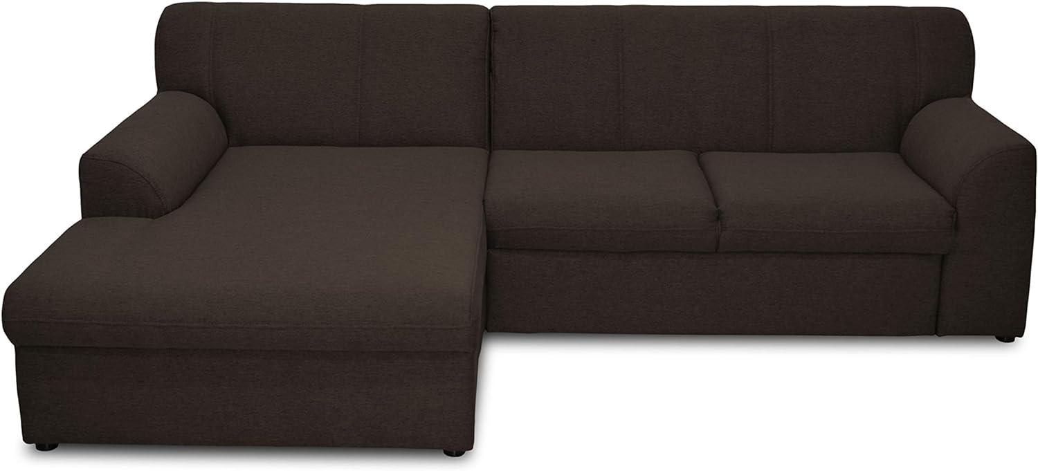 DOMO Collection Ecksofa Topper | moderne Couch in L-Form | kleine Polsterecke mit Schlaffunktion | braun, 245x155 Bild 1