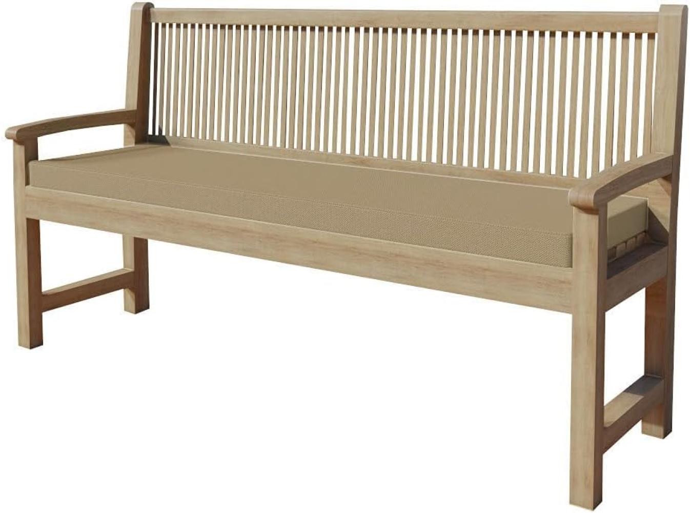 chilly pilley Bankkissen Bankauflage Polsterauflage Reißverschluss mit Schlaufen Kissen für Gartenbank Gartenbankauflage für Gartenmöbel Sitzkissen & Rückenkissen Outdoor (120 x 50 x 5 cm, Beige) Bild 1