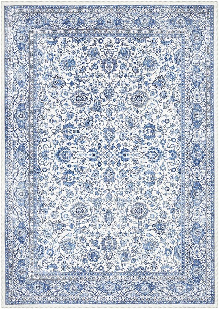 Kurzflor Teppich Keshan Maschad Saphirblau - 200x290x0,7cm Bild 1