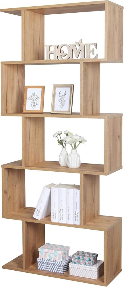 Standregal 160 x 70 x 25 cm Eiche braun – Bücherregal Raumteiler Wohnzimmer RICOO WM073-EG Bild 1