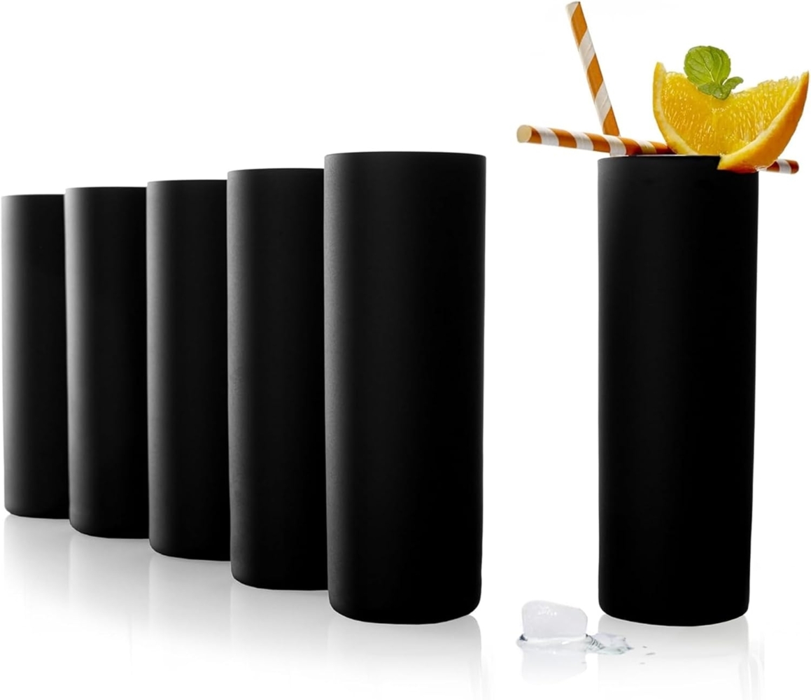 Stölzle Lausitz NEW YORK BAR Campari-Drink Becher schwarz 320 ml 6er Set - A Bild 1