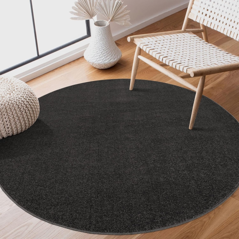 Sanat Teppich Uni, rund, Höhe: 13 mm, robuster Kurzflorteppich, große Farbauswahl, Wohnzimmer, alle Räume Bild 1