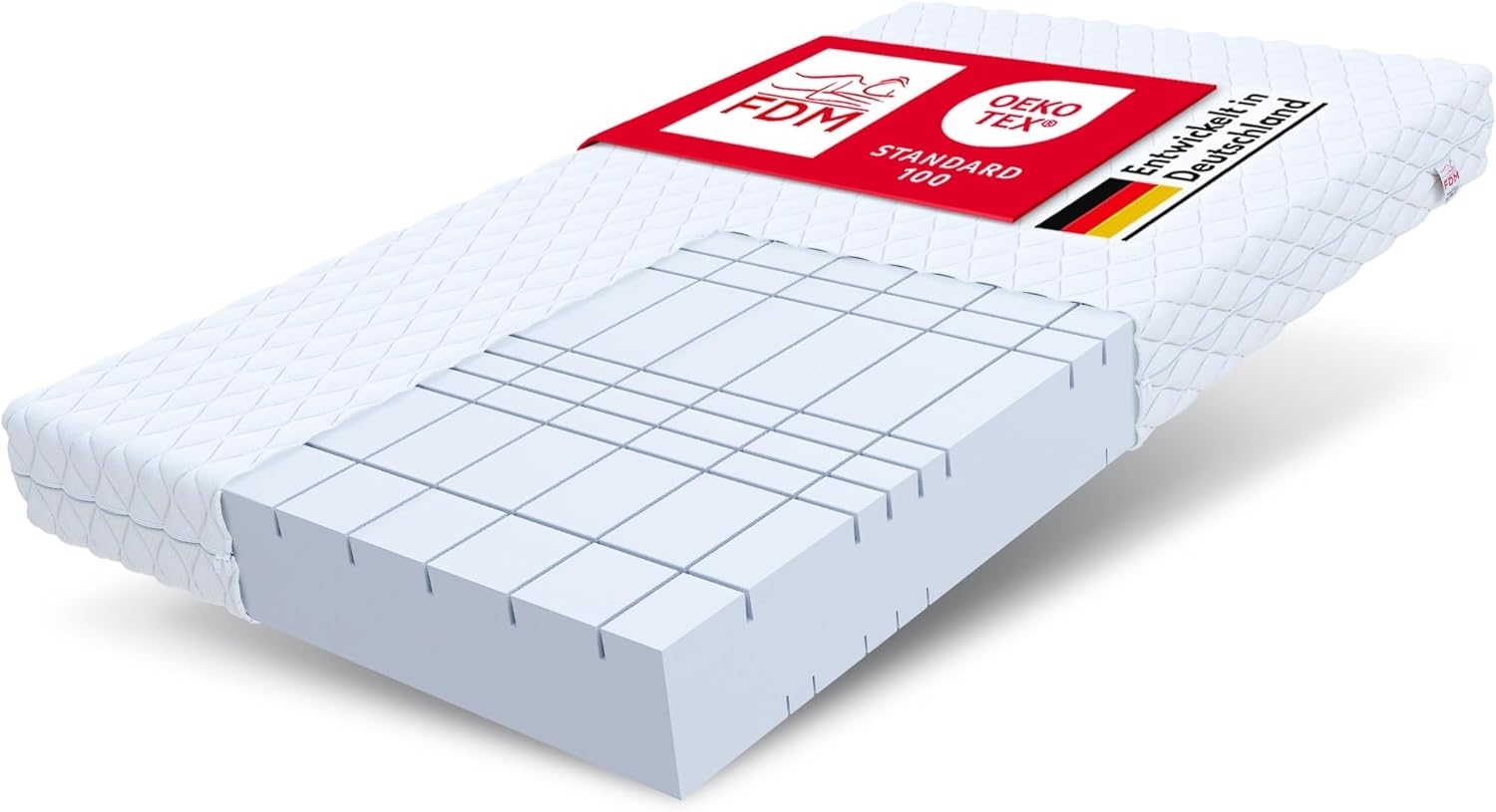 FDM 'Pearl' Kaltschaummatratze, 7-Liegezonen, Öko-Tex Allergikergeeignet, Bezug Waschbar, HR-Schaum, Höhe 16 cm, 180x200 cm H3/H4 Bild 1