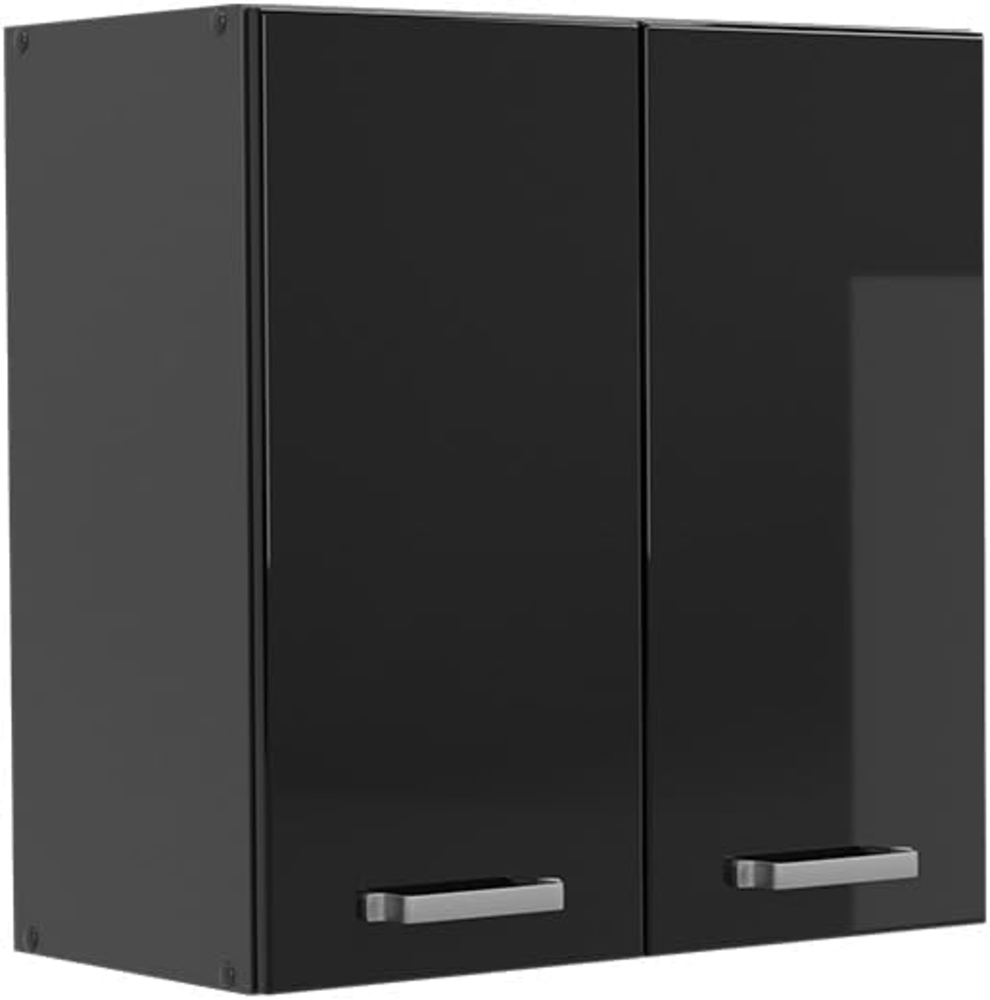 Vicco Hängeschrank R-Line, Schwarz Hochglanz/Anthrazit, 60 cm Bild 1