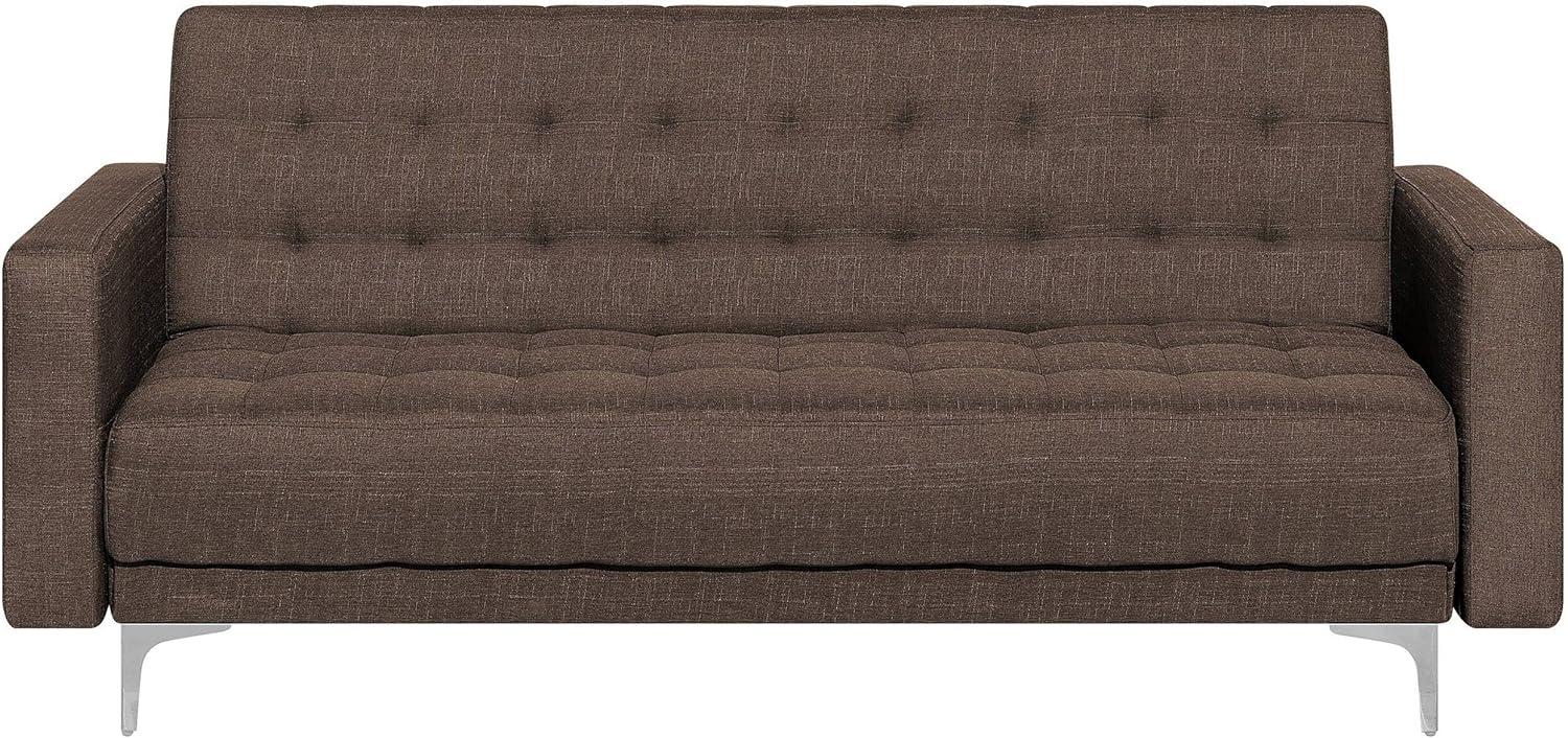 Schlafsofa 3-Sitzer Polsterbezug dunkelbraun ABERDEEN Bild 1