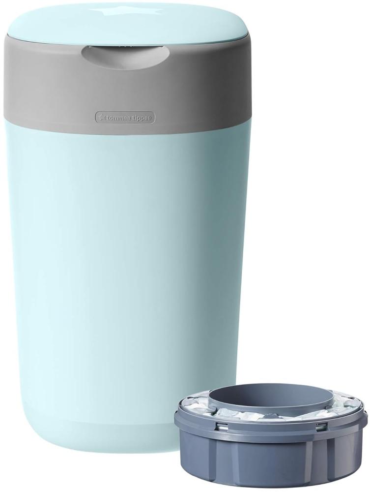 Tommee Tippee Windeleimer Twist & Click Sangenic Tec, Geruchsdichtes Windelentsorgungssystem, Inklusive 1x Nachfüllkassette, Blau Bild 1