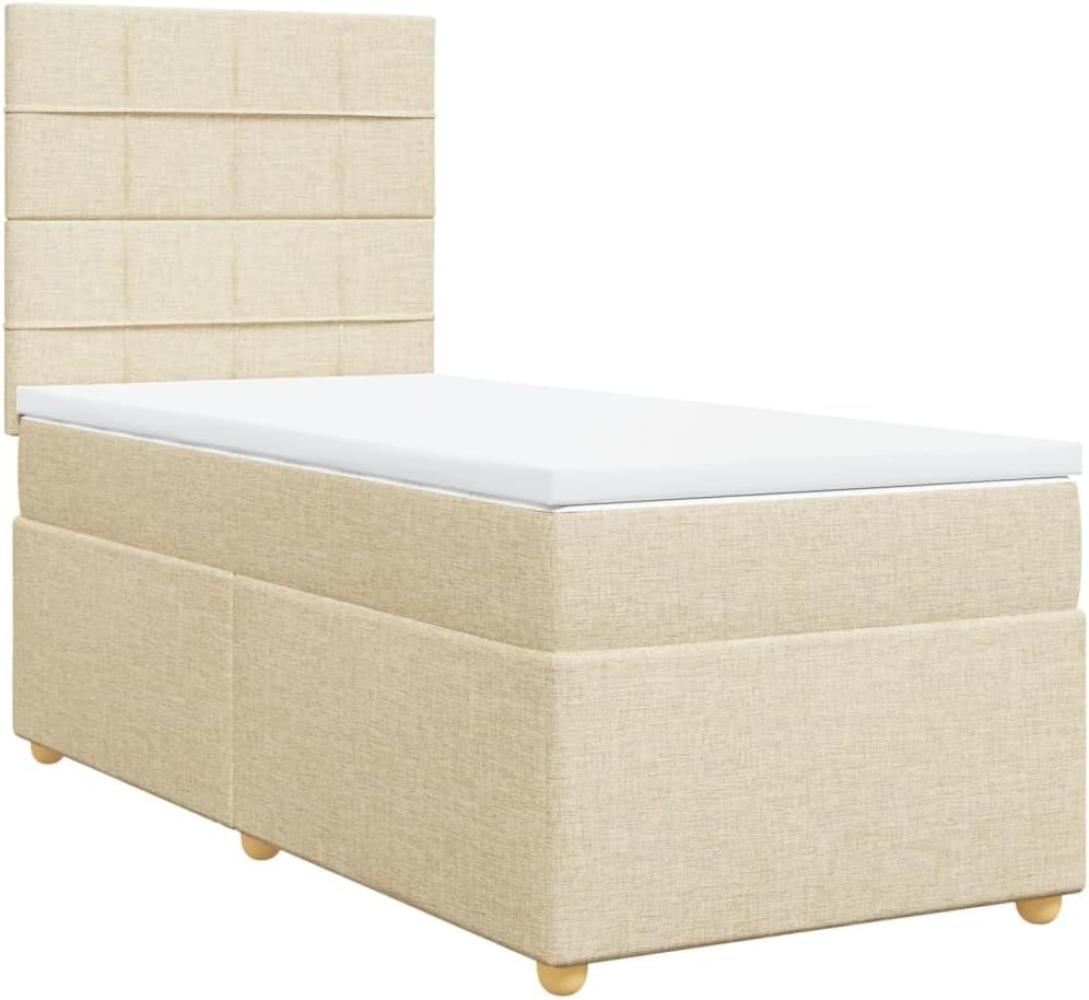 Boxspringbett mit Matratze Creme 90x200 cm Stoff 3293468 Bild 1