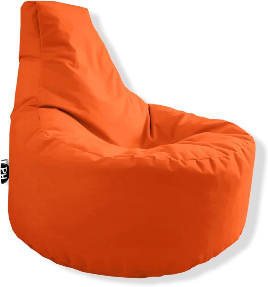 Patchhome Gamer Kissen Lounge Kissen Sitzsack Sessel Sitzkissen In & Outdoor geeignet fertig befüllt | Orange - Ø 75cm x Höhe 80cm - in 2 Größen und 25 Farben Bild 1