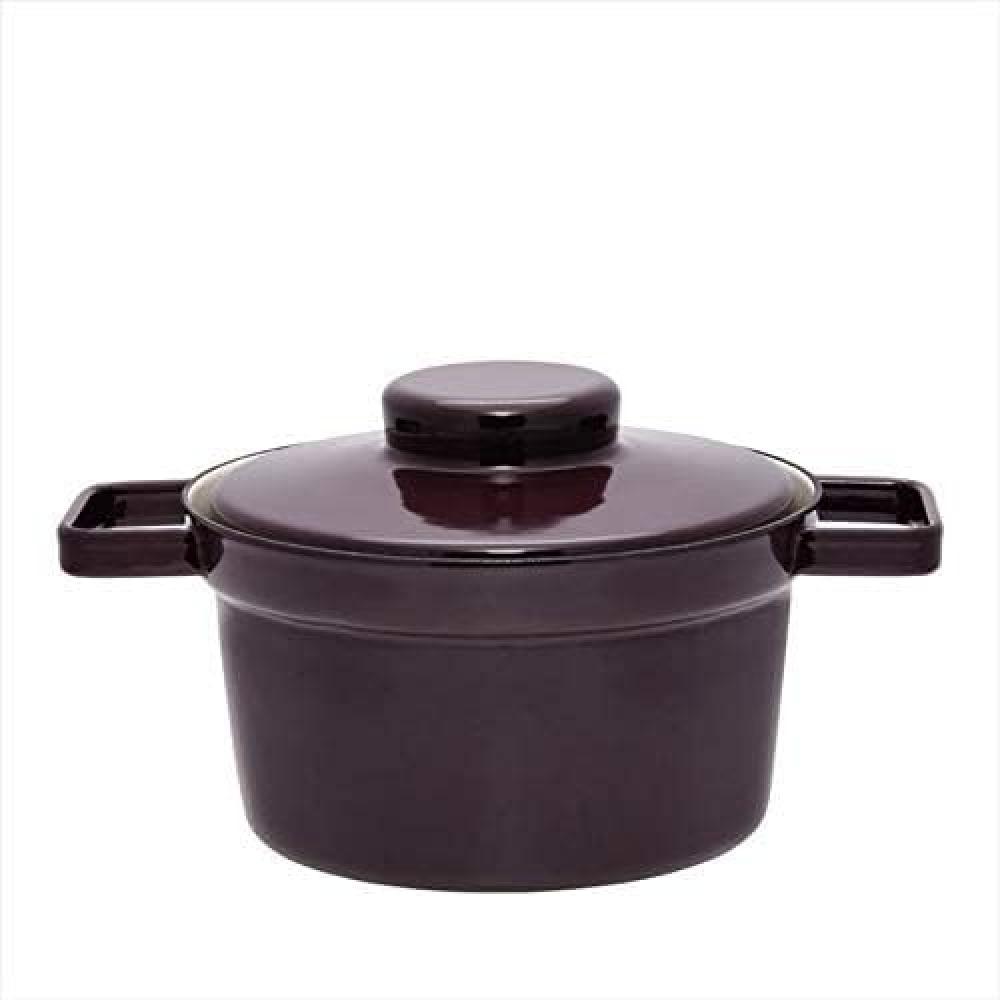 Riess Topf Aromapot mit Deckel Ø20cm 1,75 Liter Dark Aubergine Emaille Bild 1