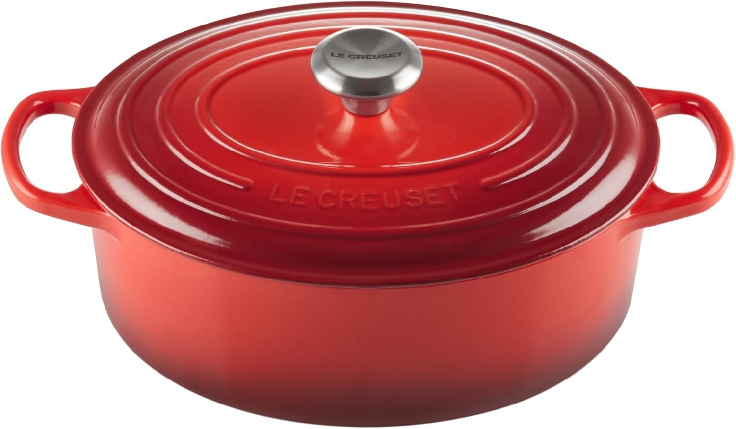 Le Creuset Bräter 'Signature' , Gusseisen , Oval, für alle Herdarten und Induktion geeignet, Kirschrot, 29,0 cm Bild 1