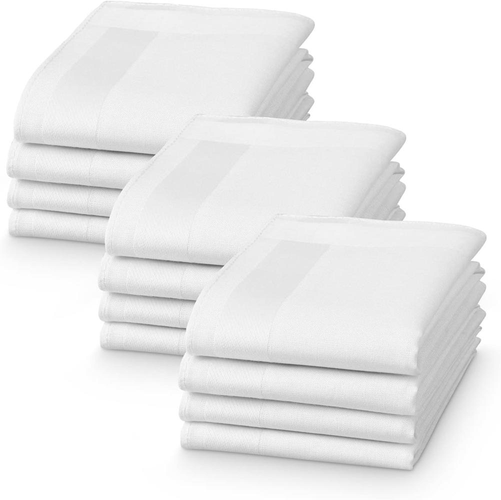 JEMIDI Handtuch 12x Stofftaschentücher im Set - wiederverwendbar - weiß, (1-St) Bild 1