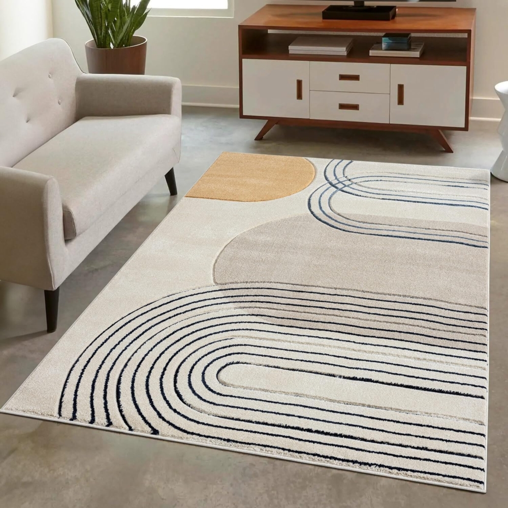 Carpet City Teppich BONITO7157, rechteckig, Höhe: 11 mm, Flachflor, Hochtief-Muster/ 3D-Effekt, Geo-Muster, für Wohnzimmer Bild 1