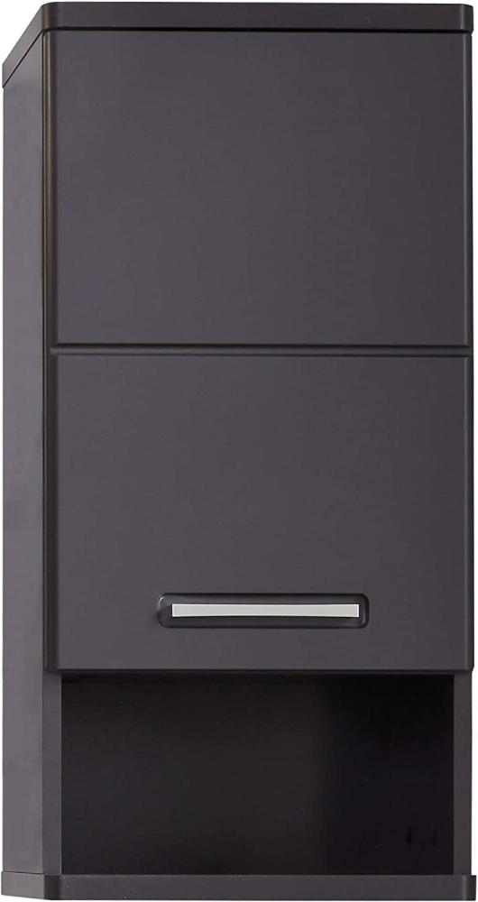 trendteam smart living Badezimmer Hängeschrank Wandschrank Monte, 37 x 76 x 28 cm Front: Grau Matt, Korpus: Grau Melamin mit viel Stauraum Bild 1