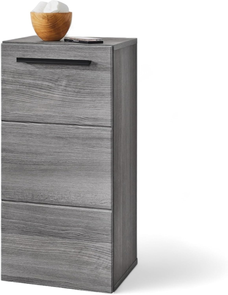 SILVER Badezimmer Kommode in Rauchsilber FSC-zertifiziert - Badezimmerschrank Bad Schrank mit viel Stauraum - 34 x 72 x 30 cm (B/H/T) Bild 1