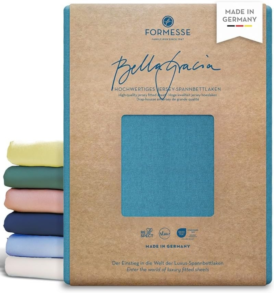 Formesse Jersey Spannbetttuch Bella Gracia|140x200 - 160x220 cm| arktis Bild 1