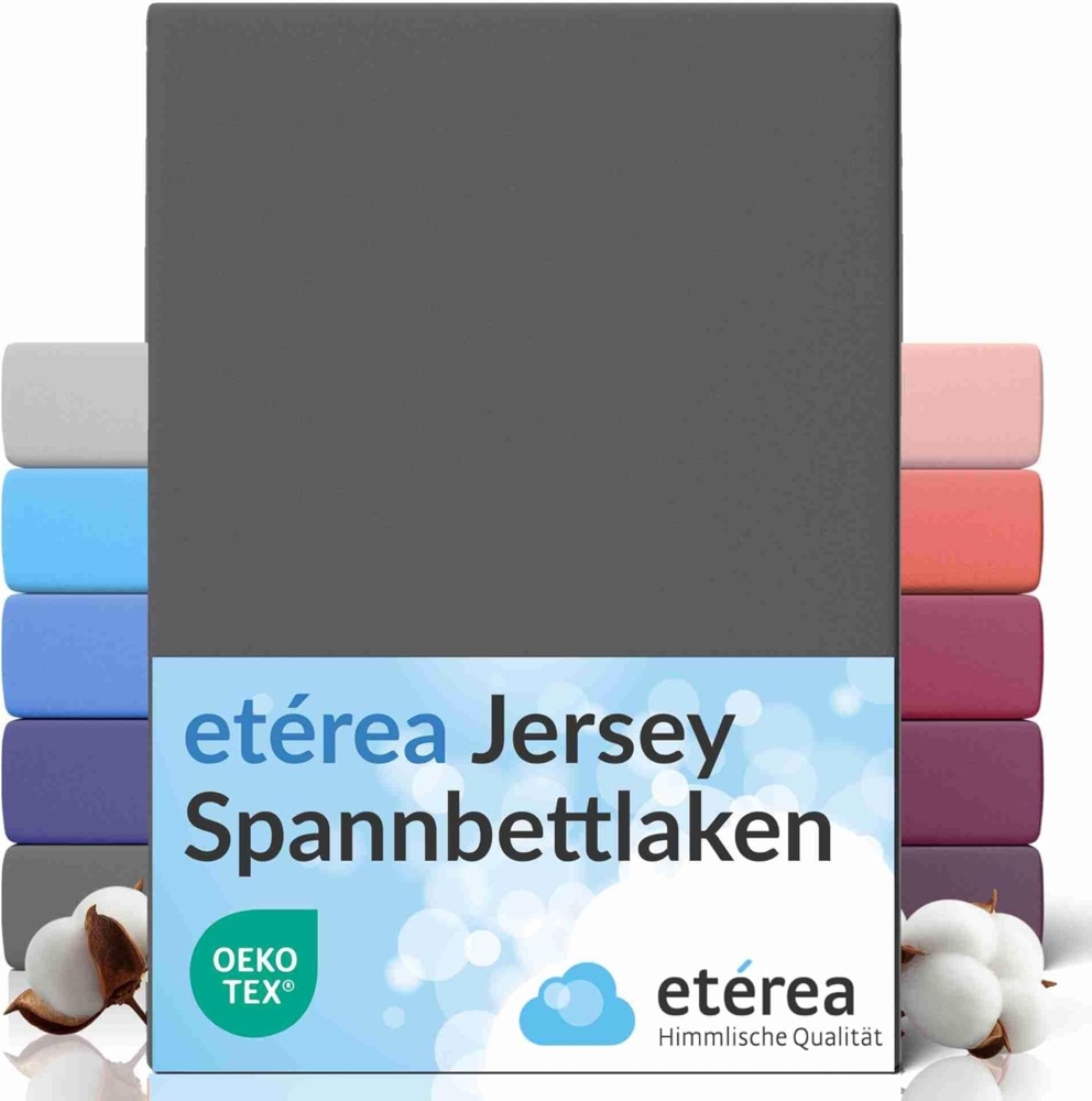 etérea Comfort Jersey Spannbettlaken Anthrazit 100x200 cm - 120x200 cm Bild 1