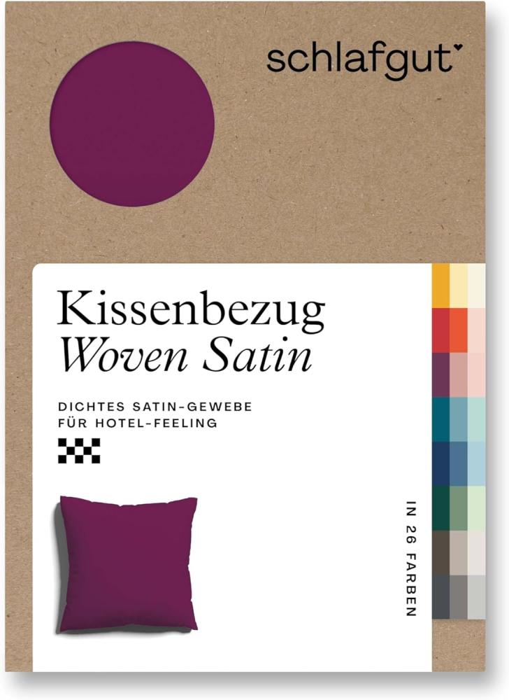 Schlafgut Woven Satin Bettwäsche|Kissenbezug einzeln 40x40 cm| purple-deep Bild 1