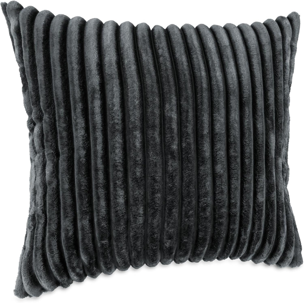 Kisska Dekokissen Kissenhülle LILLI BIG CORD Velour Zierkissen Ambiente Dekorieren, Kissenüberzug ohne Füllung BIG-Cord UNI 40x40cm Einfarbig Grau Bild 1