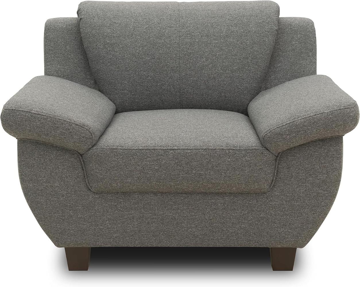 DOMO. collection Sessel Panama, Polstersessel, Einzelsessel, Sofa Garnitur, 3-2-1 Sessel, 91 x 108 x 80 cm (TxBxH), dunkelgrau Bild 1