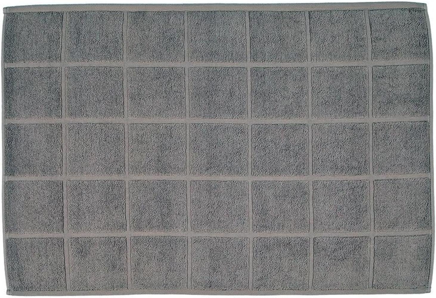 Ross Uni-Zwirn Frottier Badematte Karofond|60x100 cm| flanell Bild 1