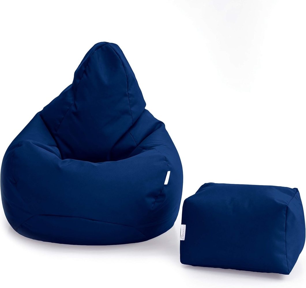 Loft 25 Gaming Sitzsack | Gaming Sessel für den Innenbereich des Wohnzimmers im Freien | Wasserbeständig | Ergonomisches Design zur Körperunterstützung | Langlebig und Bequem (Navy, Sitzsack Set) Bild 1