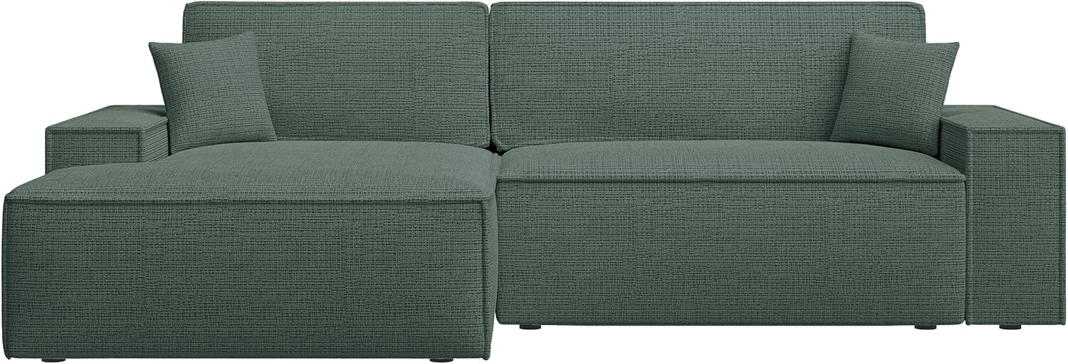 Selsey Farese New - Ecksofa mit Schlaffunktion, Chenille-Bezug in Salbeigrün, linksseitig Bild 1